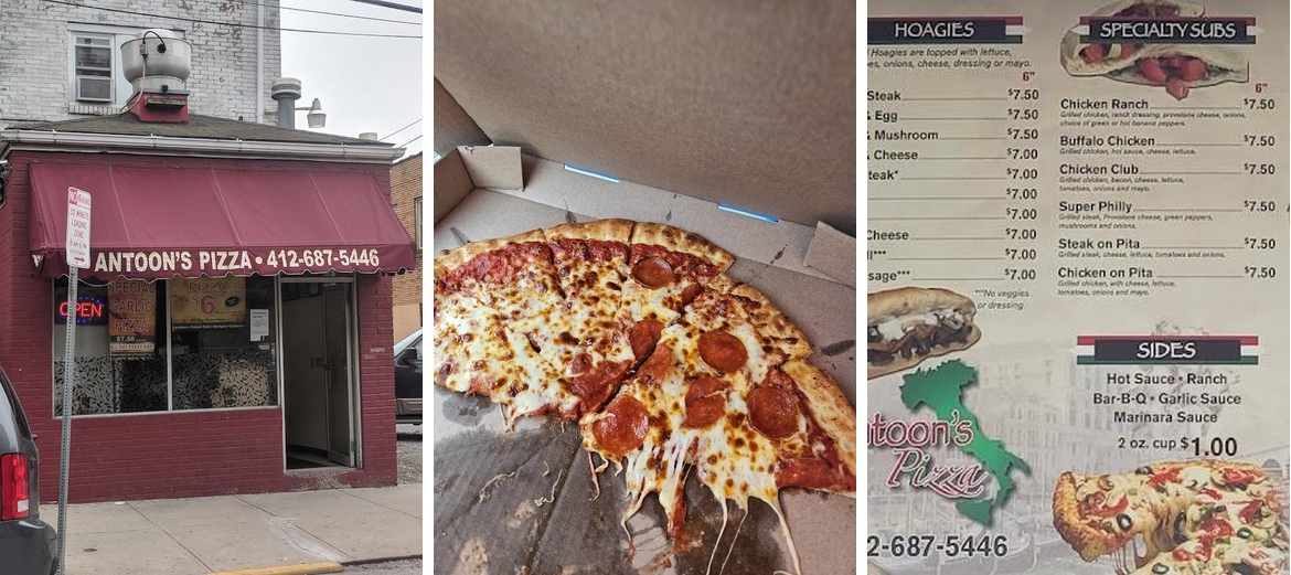 Antoon's Pizza Menu