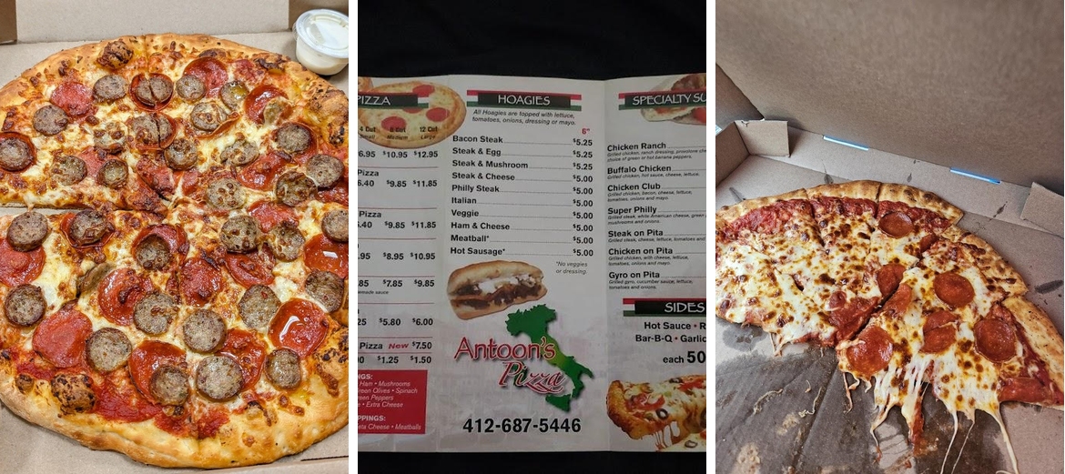 Antoon's Pizza Menu
