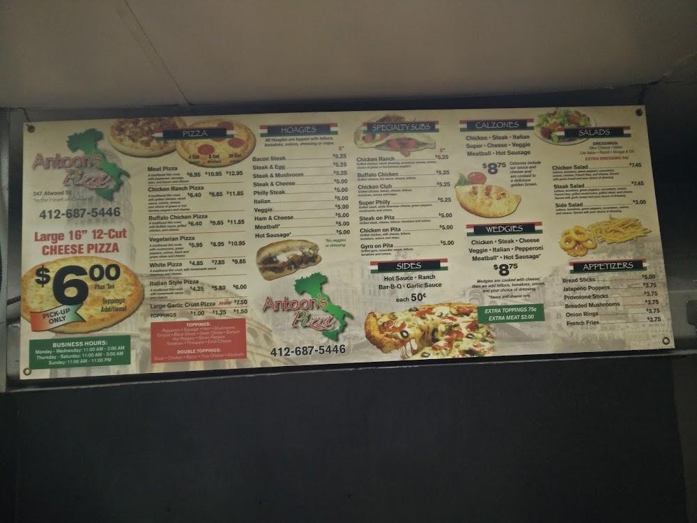 Antoon's Pizza Menu image 4